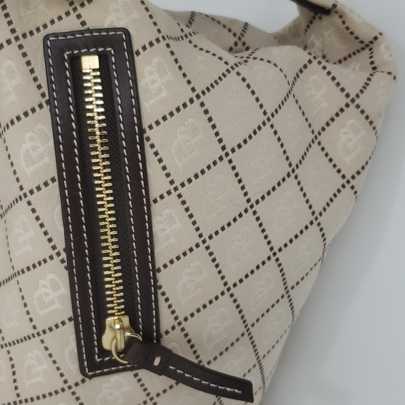 Dooney & Bourke Monogram Women Handbag, Medium, Light Beige and brown - Picture 7 of 16